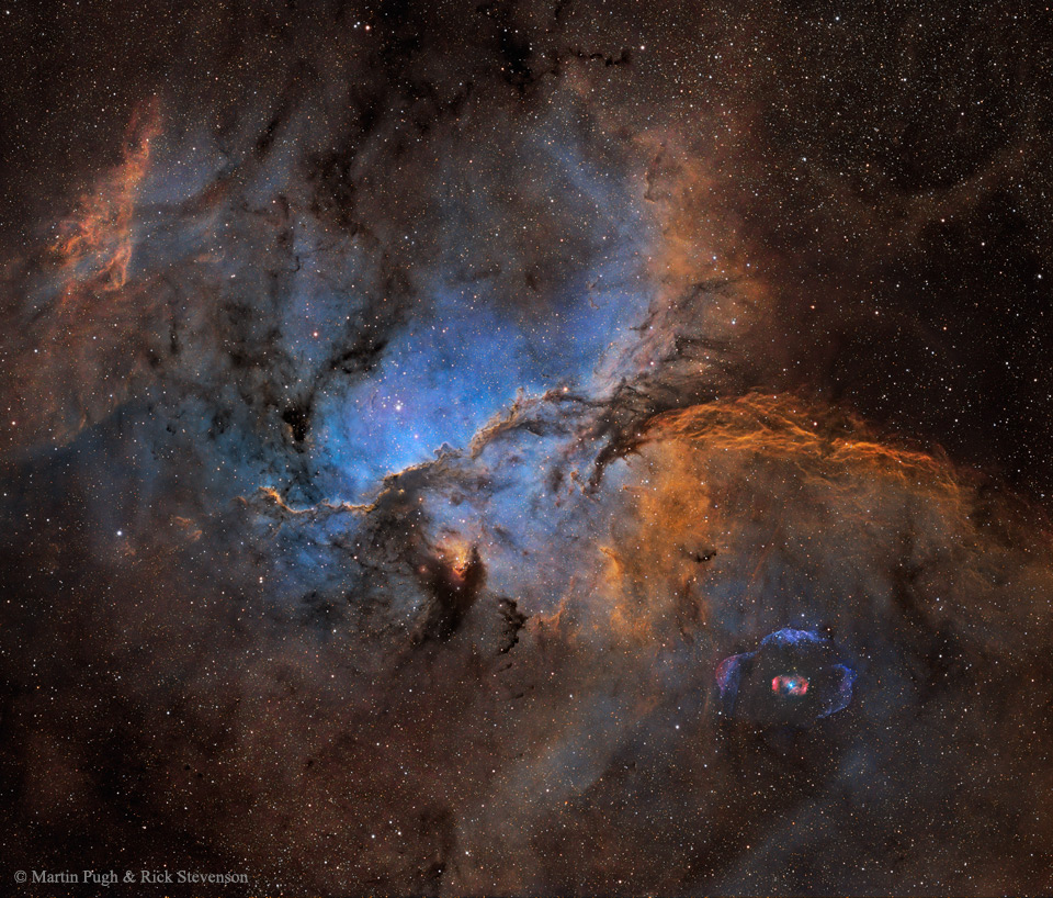 NGC 6188 e NGC 6164 por Martin Pugh & Rick Stevenson