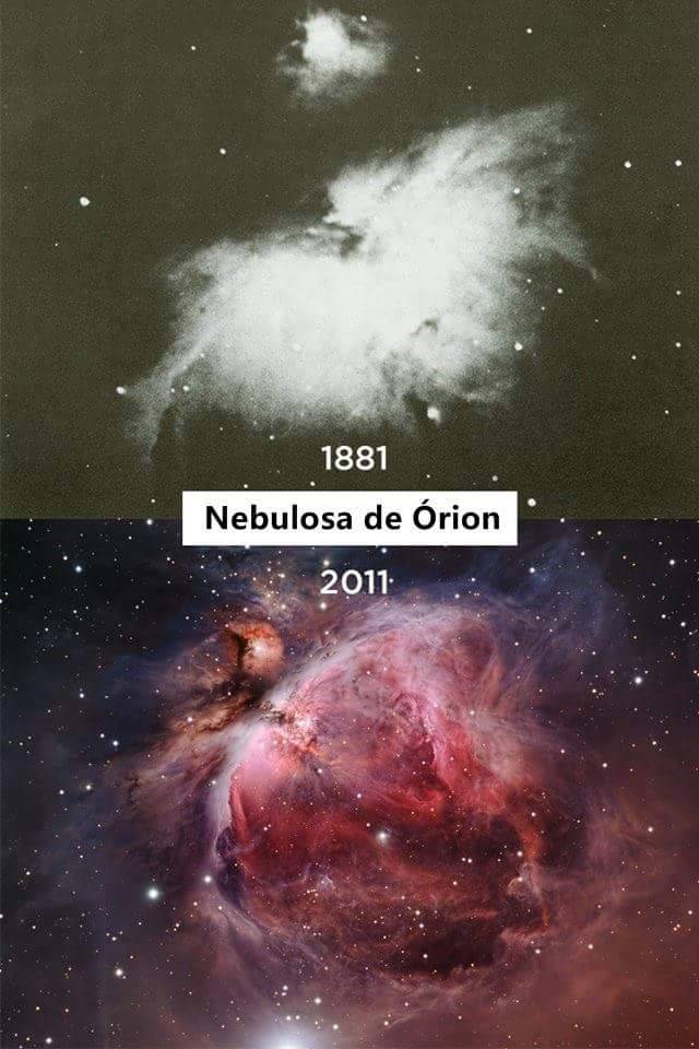 Evolução das imagens da Nebulosa de Orion
